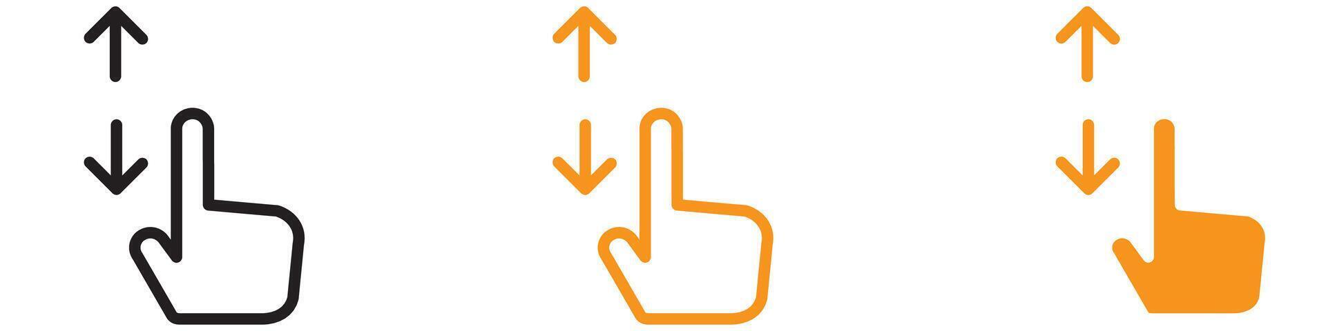 Vertical Swipe Up and Down Icon for User Interface and Interaction Graphics Perfect for Representing Vertical Swiping Actions vector
