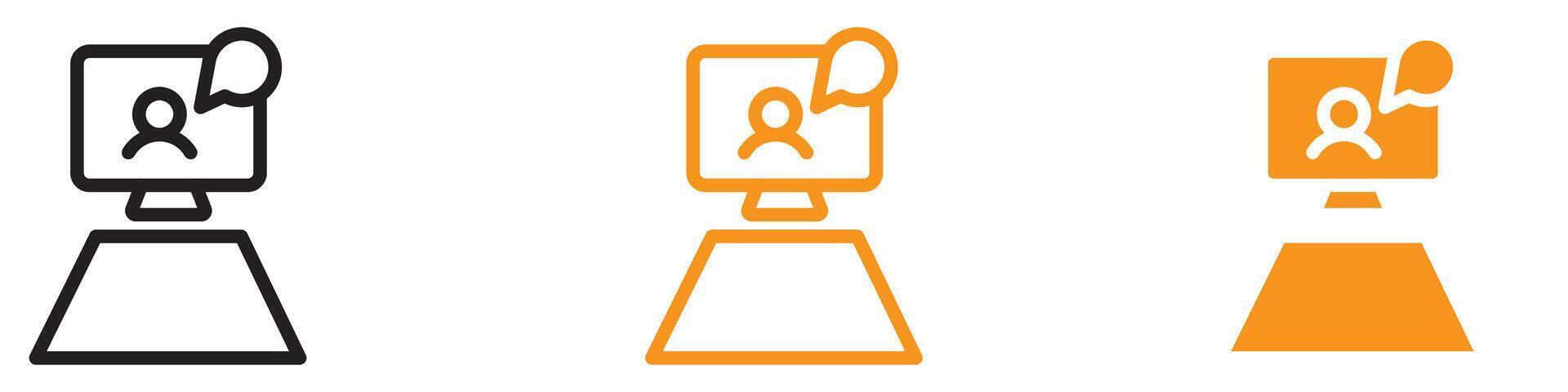 Interactive Conference Icon for Communication and Technology Graphics Ideal for Representing Virtual Meetings and Calls vector