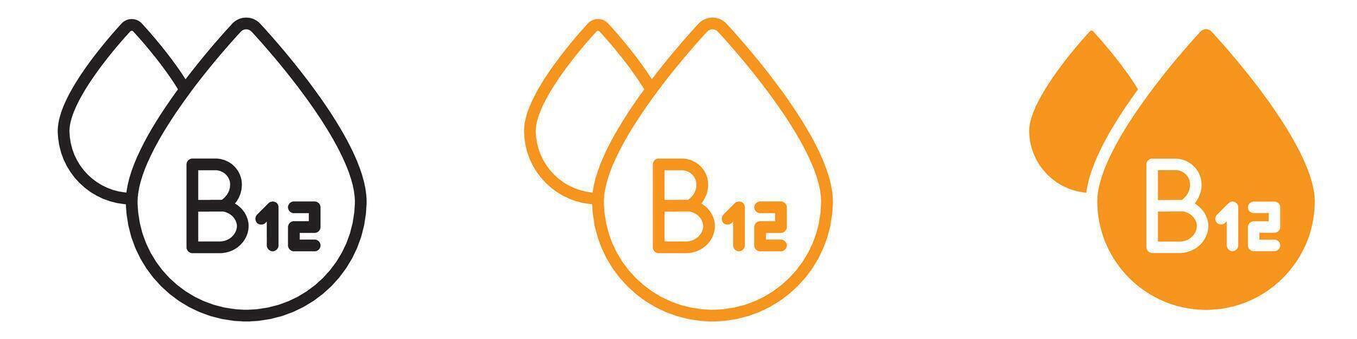 Nutritional Vitamin B12 Drop Icon for Health and Supplements Graphics Perfect for Representing Vitamin B12 Supplements and Nutrition vector
