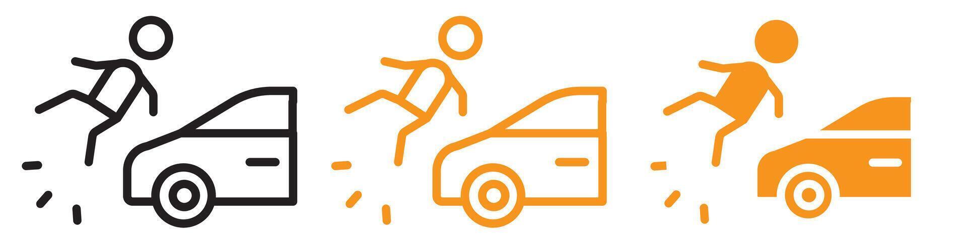 Car Accident Icon for Insurance Claims and Safety Campaigns vector