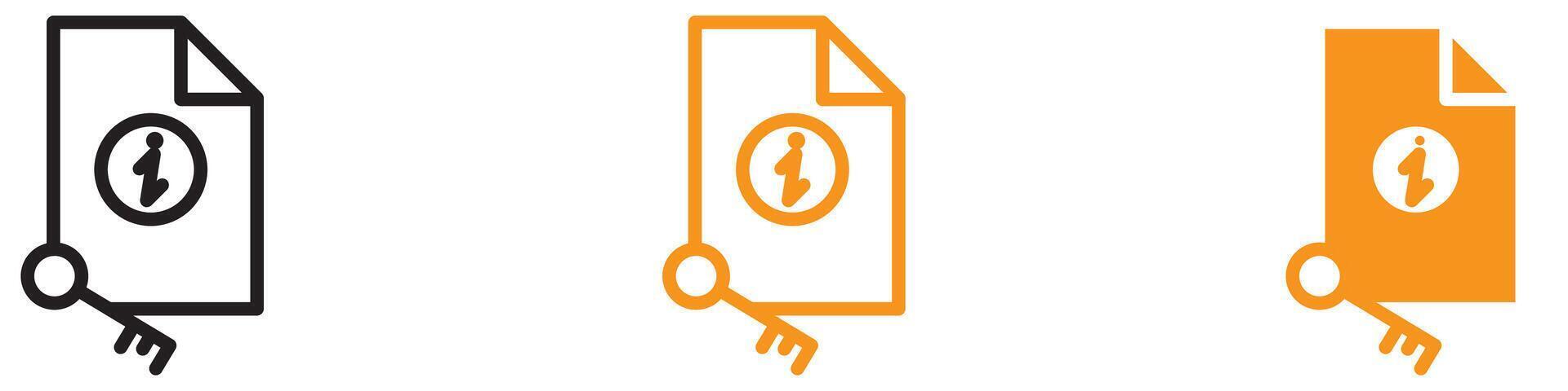 Critical Key Information Icon for Data and Security Graphics Perfect for Representing Important Information and Data Security vector