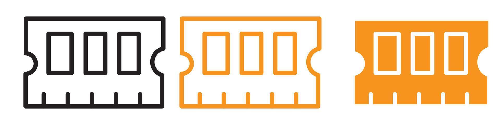 High-Performance Memory RAM Icon for Technology and Computing Graphics Ideal for Representing Computer Memory and RAM Modules vector