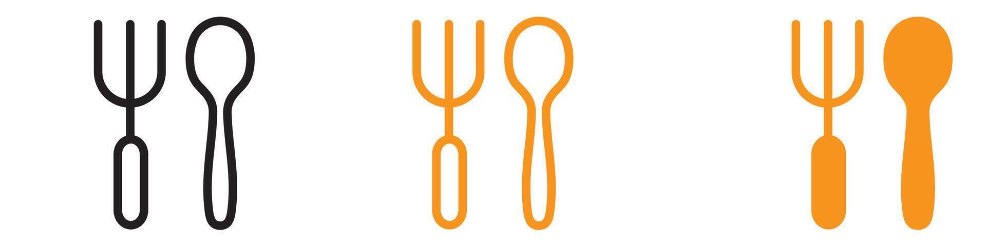 Dining Spoon and Fork Icon for Food and Dining Graphics Essential for Representing Cutlery and Dining Utensils vector