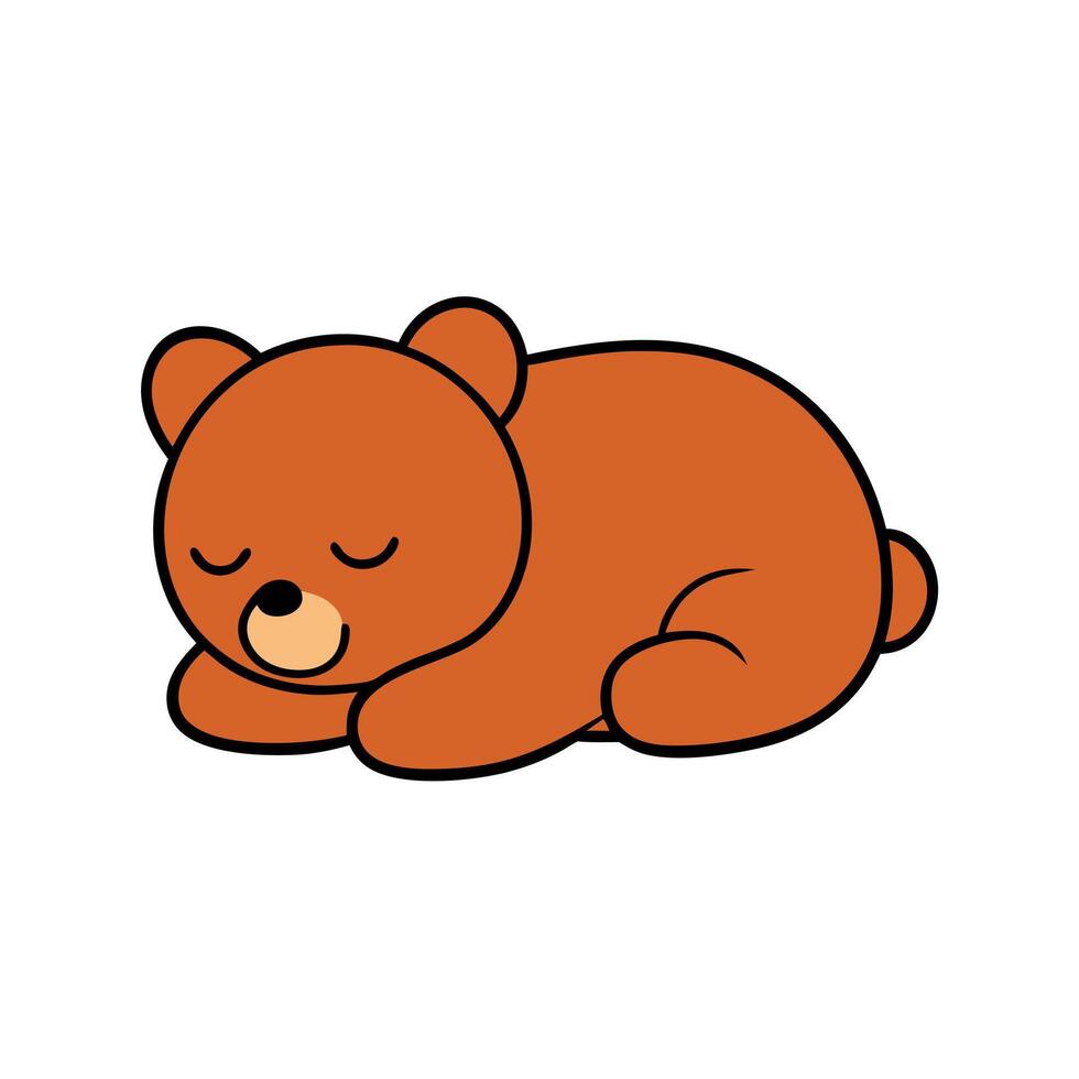 Cinnamon Bear sleeps icon vector