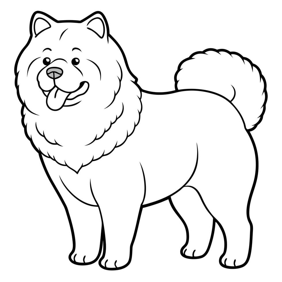 Chow Pom dog stands icon vector