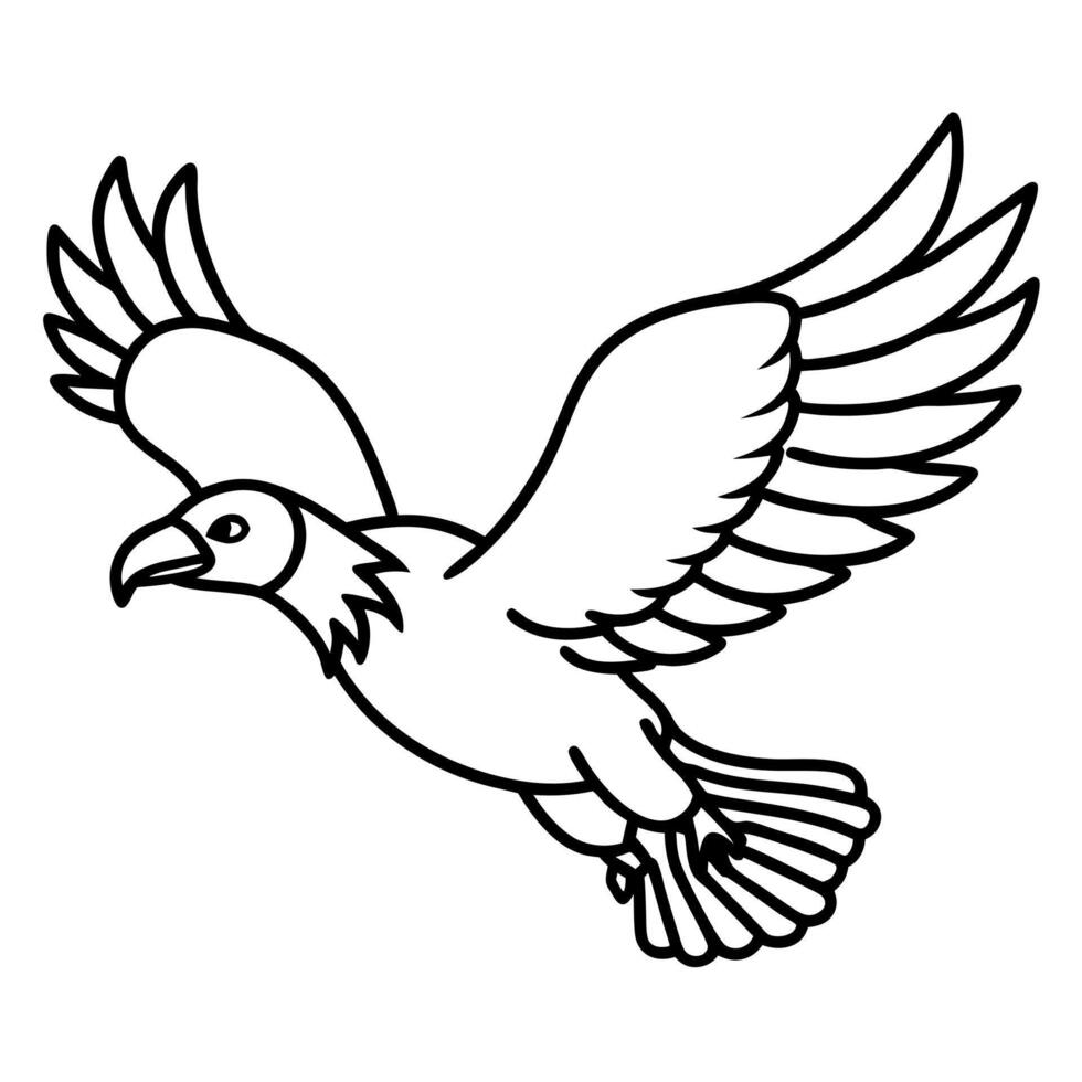 Cinereous Vulture bird flies icon vector