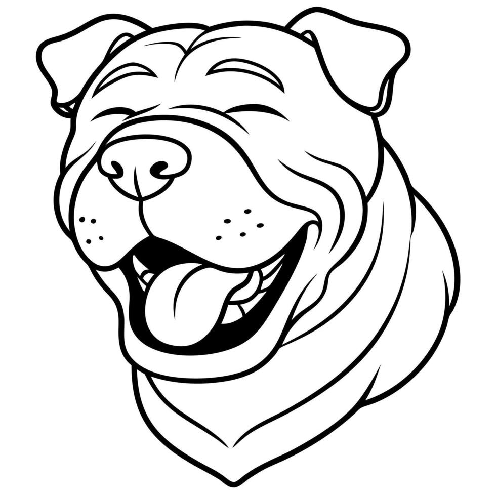 Chinese Shar-Pei dog laughs icon vector