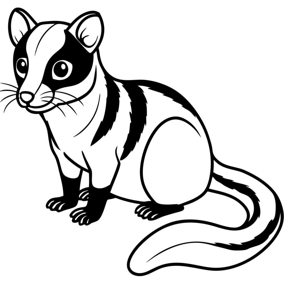 Civet rodent sits icon vector