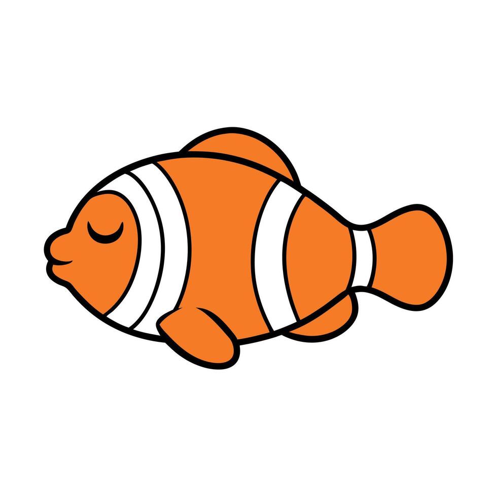 Clownfish fish sleeps icon vector