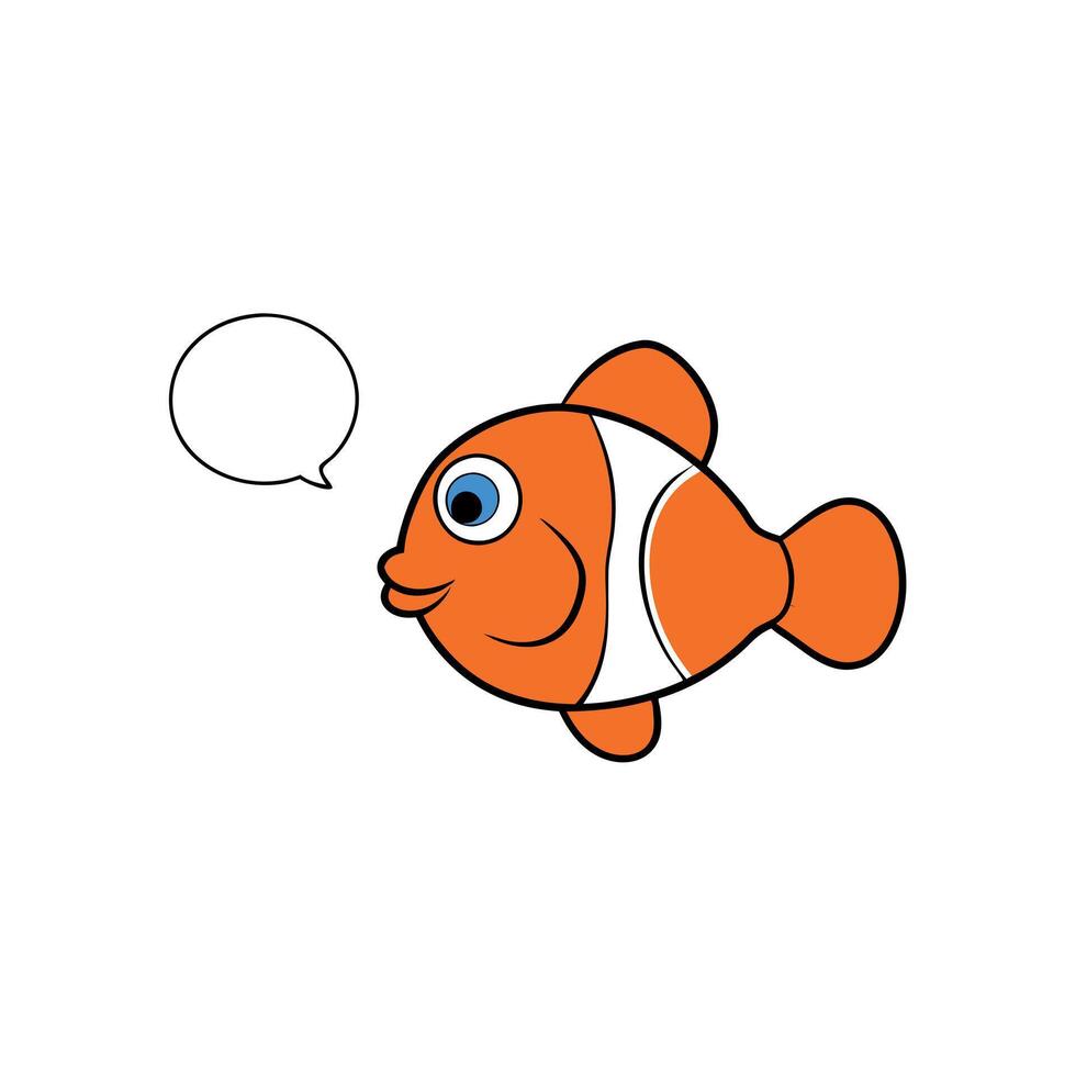 Clownfish fish speaks icon vector