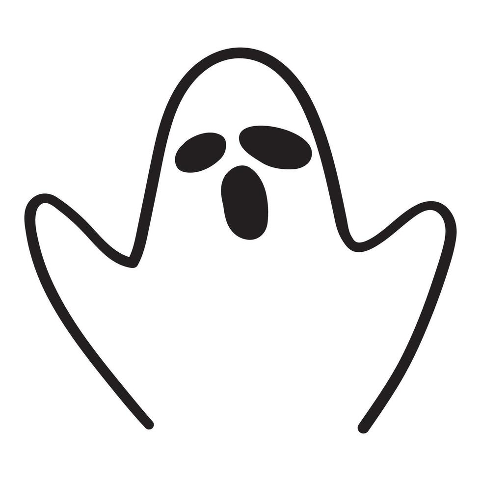Ghost. Outline icon. design. Illustration on white background. vector