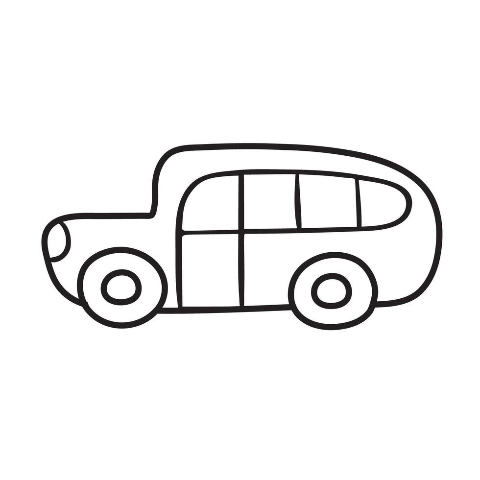 School bus. Outline icon. illustration on white background. vector