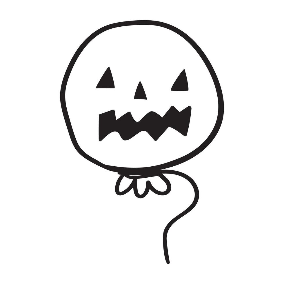 Halloween balloon. Outline icon. design. Illustration on white background. vector