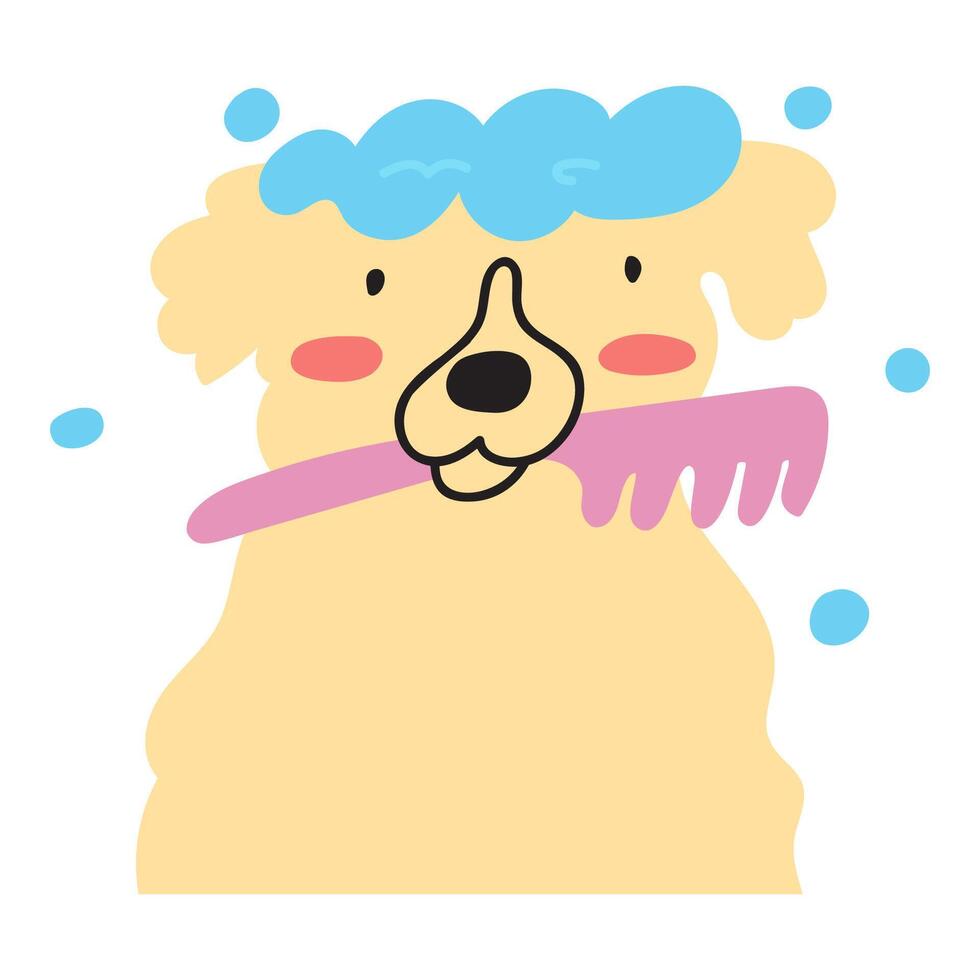 Dog grooming. flat illustration on white background. vector
