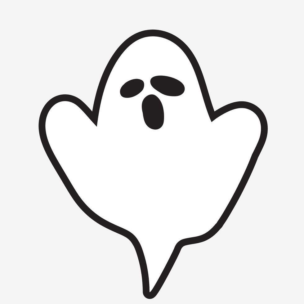 Cute ghost. Halloween decoration. hand drawn illustration. vector