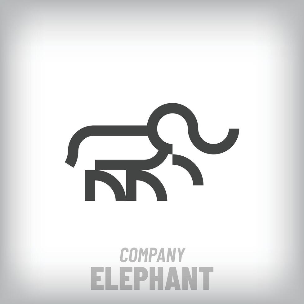Creative linear elephant modern logo. Corporate company and ecology-nature icon set. vector