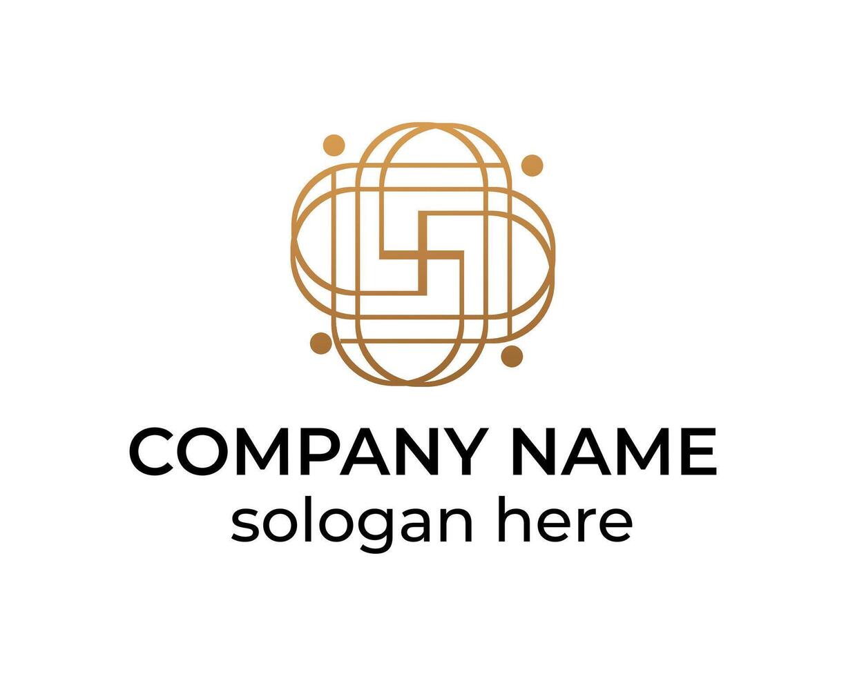 Modern monogram S teamwork logo design template vector