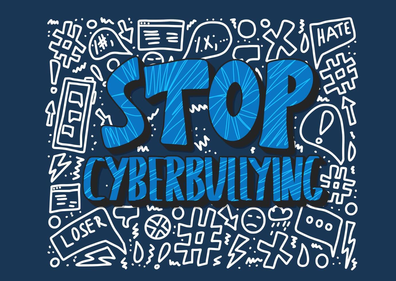 Stop cyberbullying quote. concept desing. vector