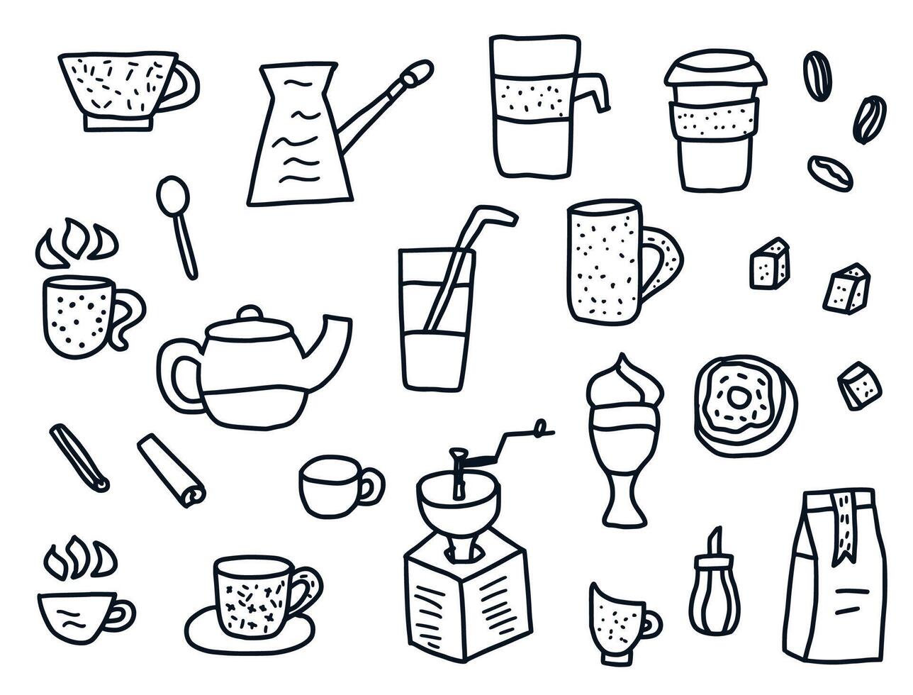 Coffee set objects. design elements. vector