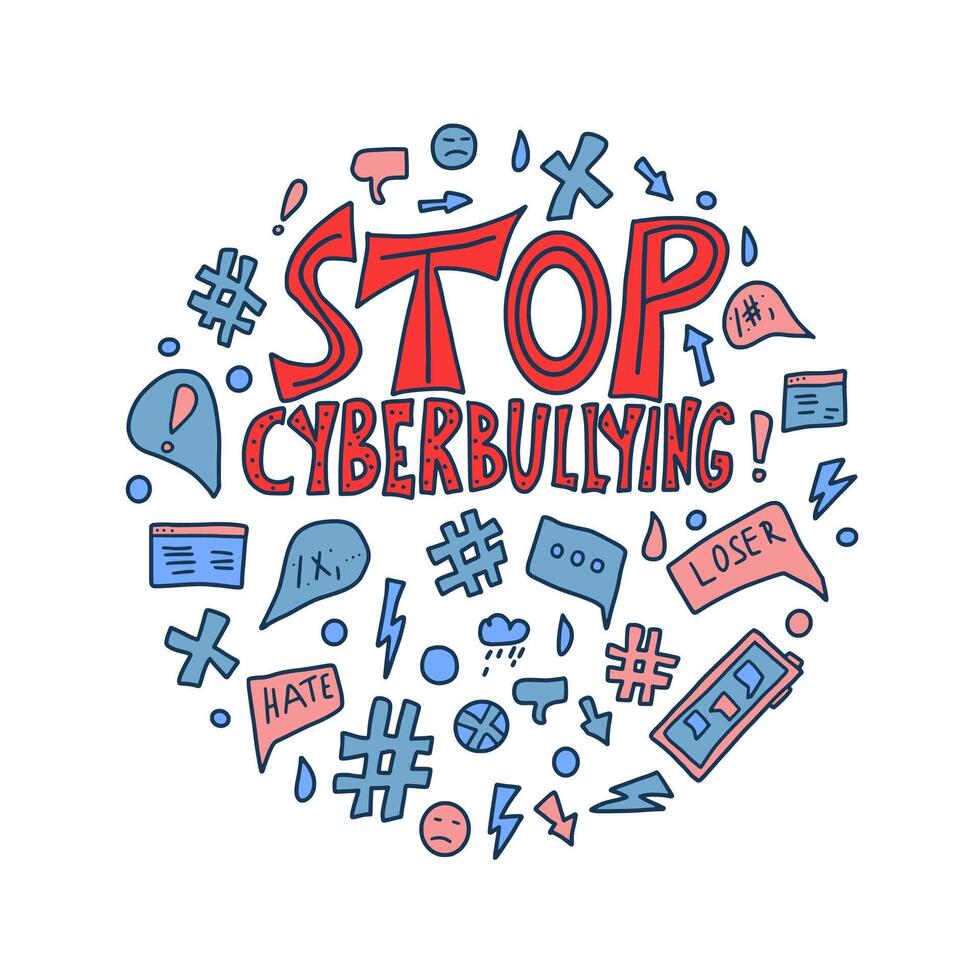 Stop cyberbullying quote. concept desing. vector