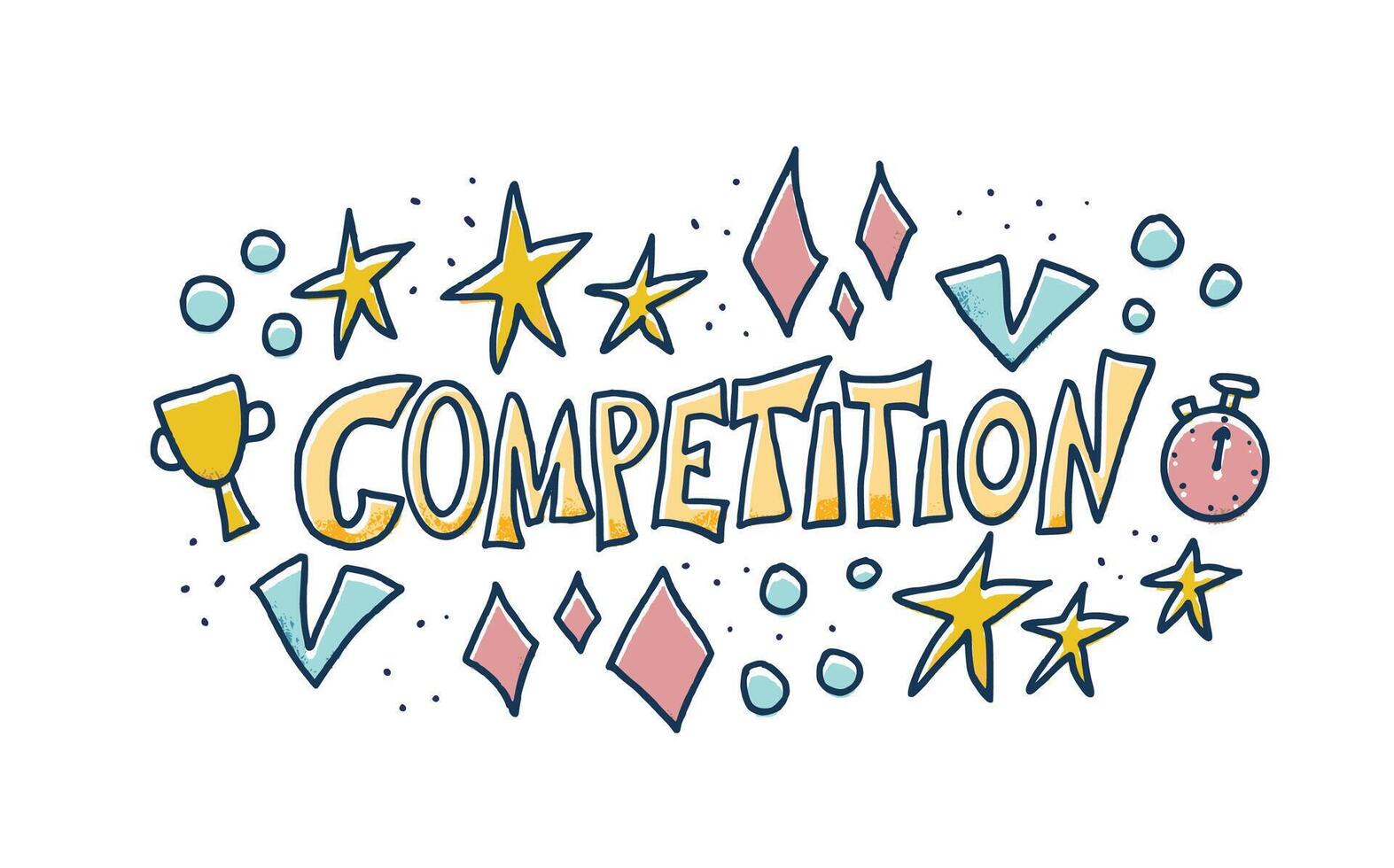 Competition flat concept. word isolated. vector