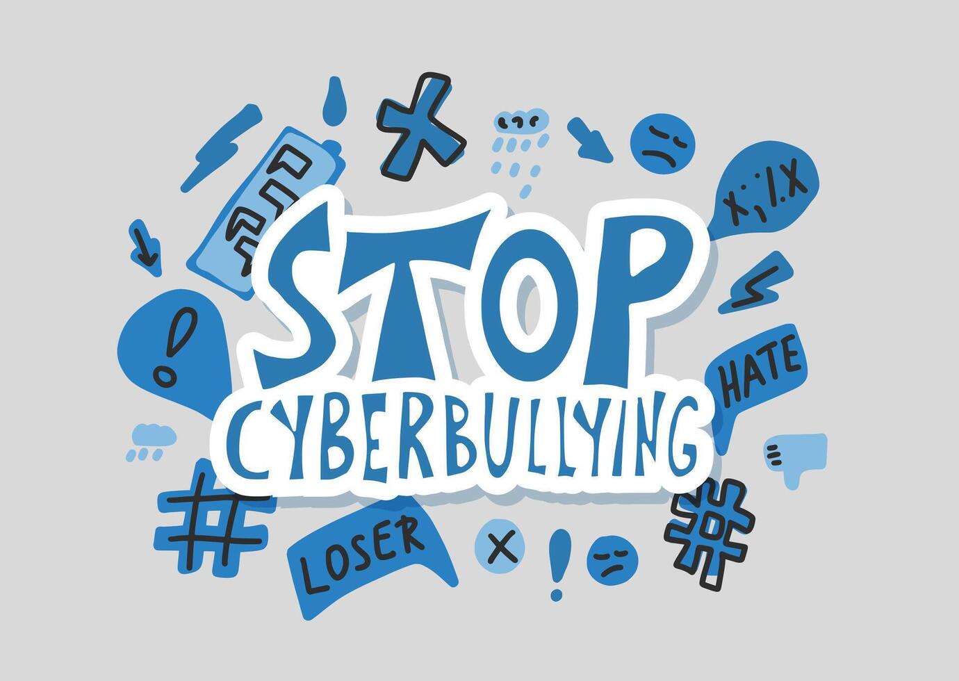 Stop cyberbullying quote. concept desing. vector