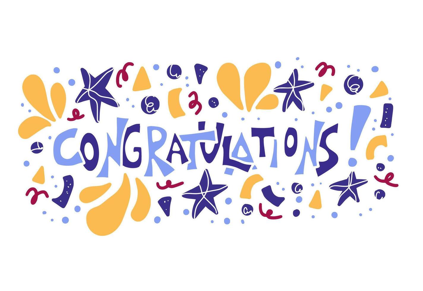 Congratulations quote. concept desing word. vector