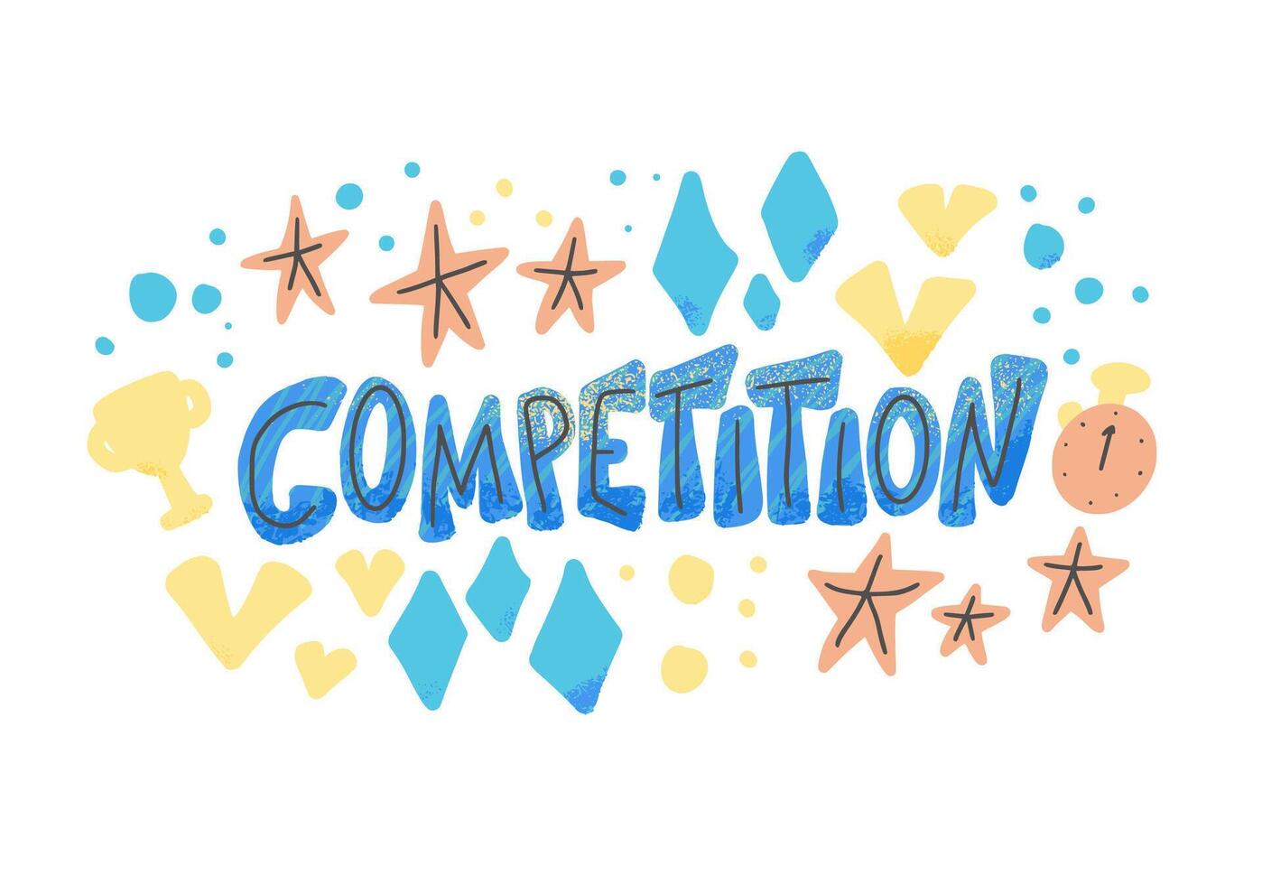 Competition flat concept. word isolated. vector