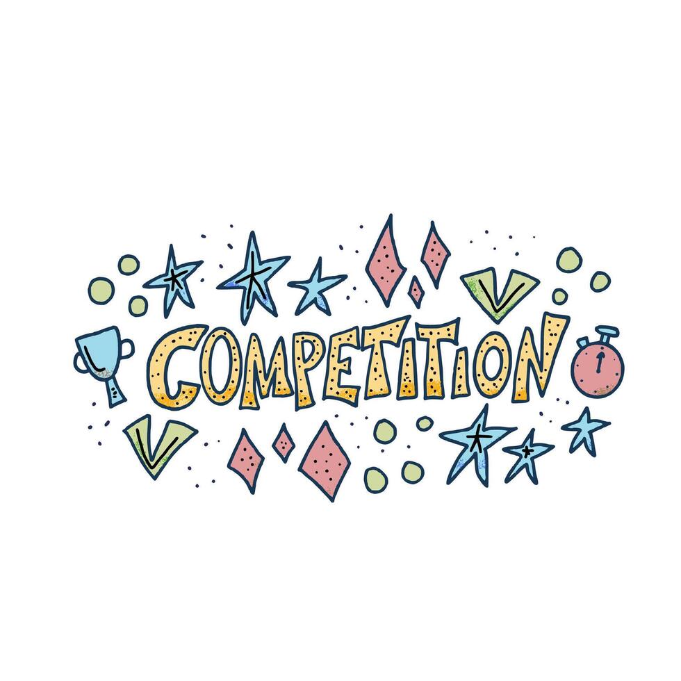 Competition flat concept. word isolated. vector
