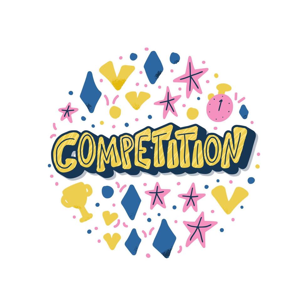 Competition flat concept. word isolated. vector