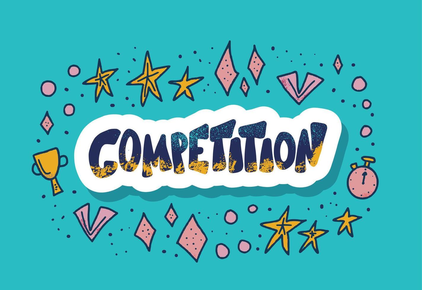 Competition flat concept. word isolated. vector