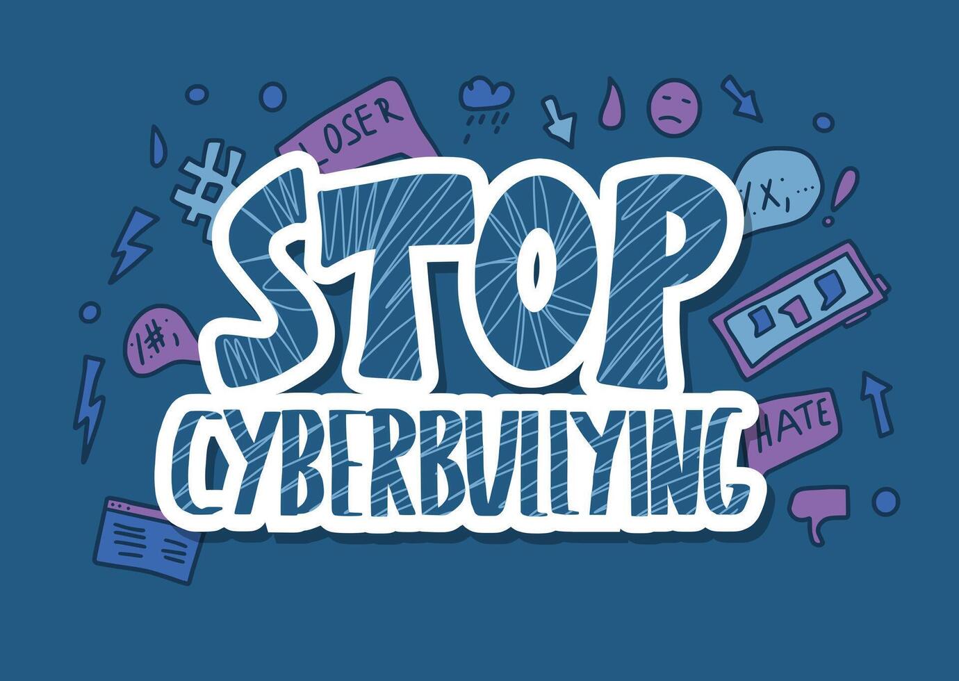 Stop cyberbullying quote. concept desing. vector