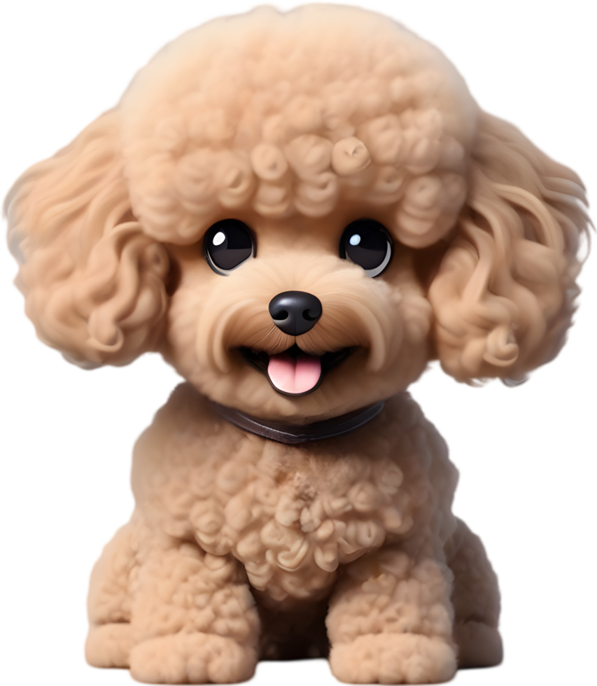 Fluffy Toy Poodle Cartoon clipart illustration. AI-generated. png