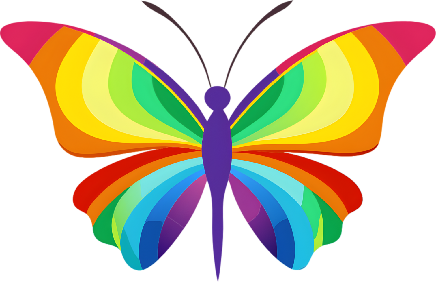 Vibrant damask butterfly stencil clipart adds elegant flair. AI-generated. png