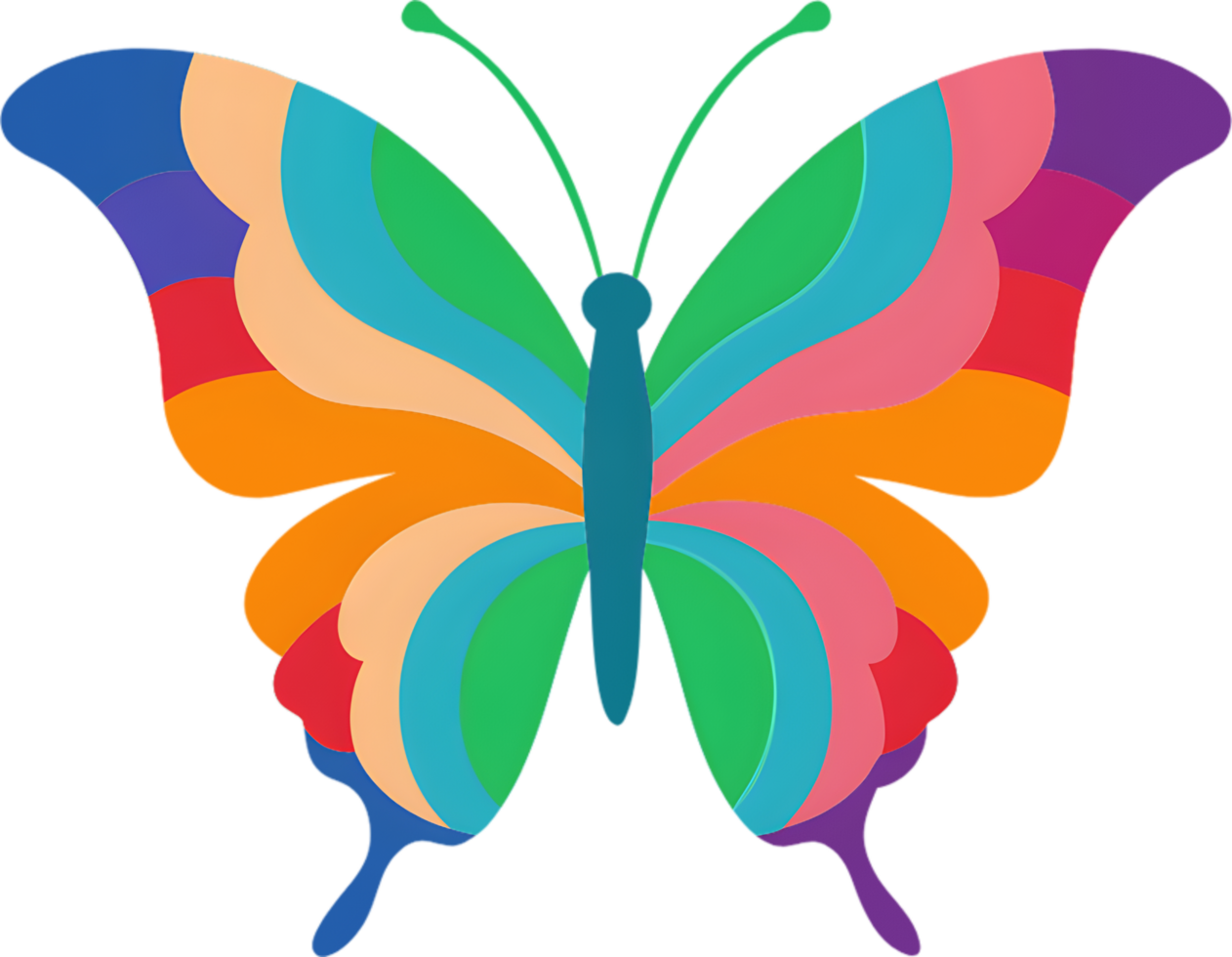 Vibrant damask butterfly stencil clipart adds elegant flair. AI-generated. png