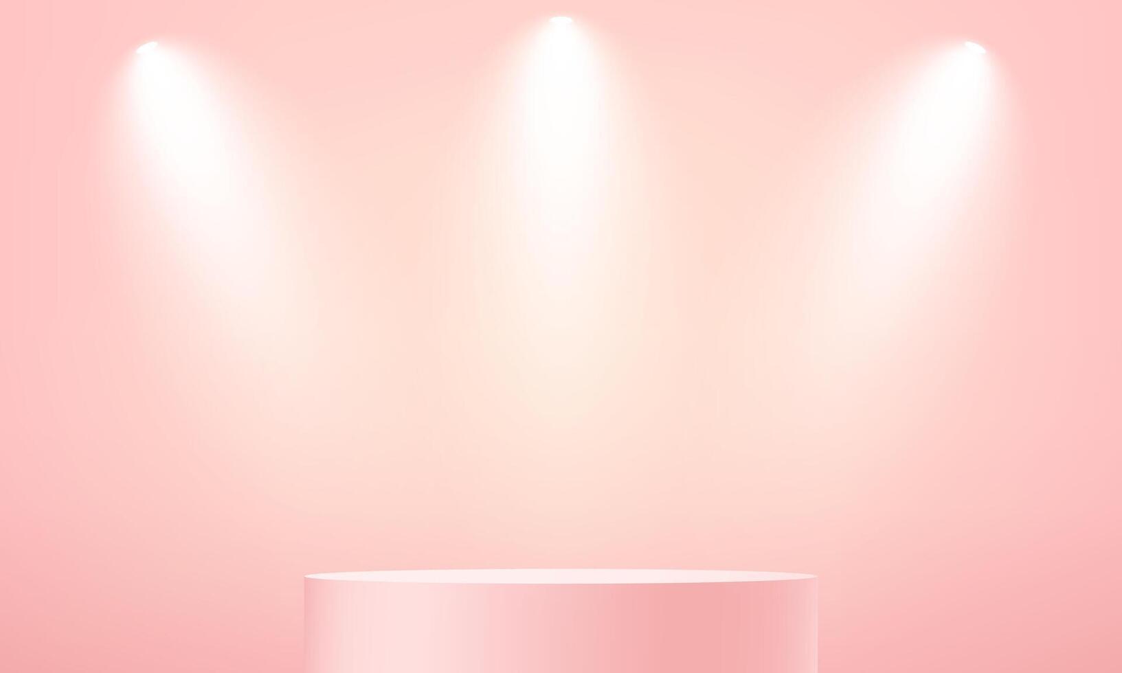 Pink studio room background. Pink background 3d with podium. Space for selling products on the website. Empty room with spotlight effect. illustration. vector