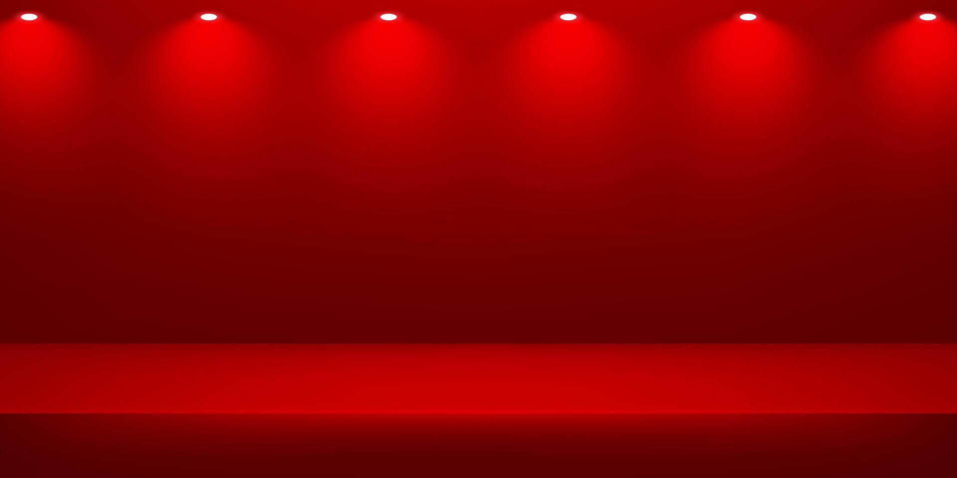 Empty red studio room background. Red background. Space for selling products on the website. Empty room with spotlight effect. illustration. vector