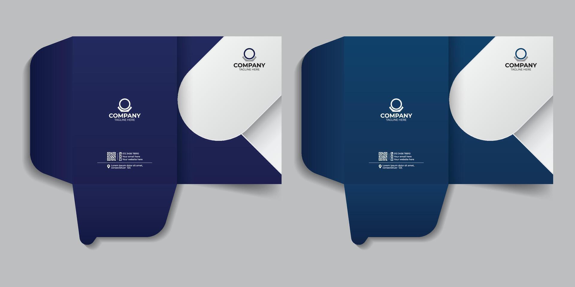 Office folder and report cover template, office document file folder design for your company. Business presentation folder template for company. vector