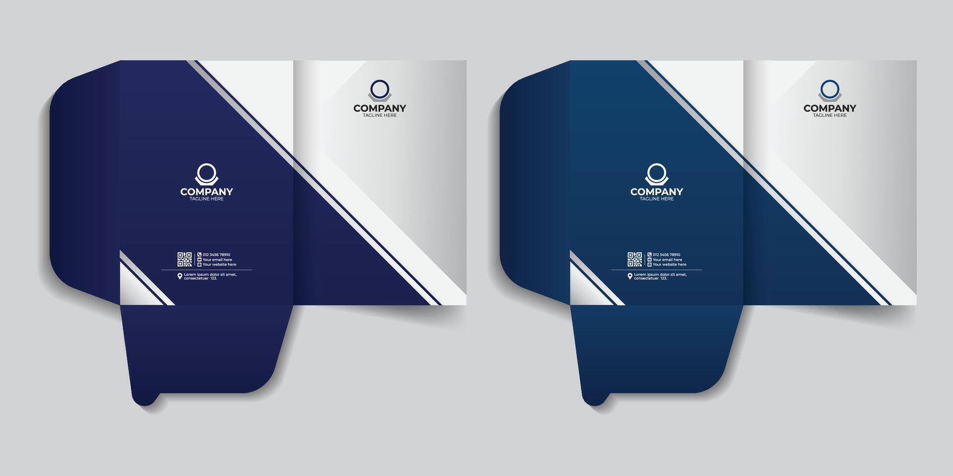 Business presentation folder template for corporate business, business document folder, report cover template with two gradient color. vector