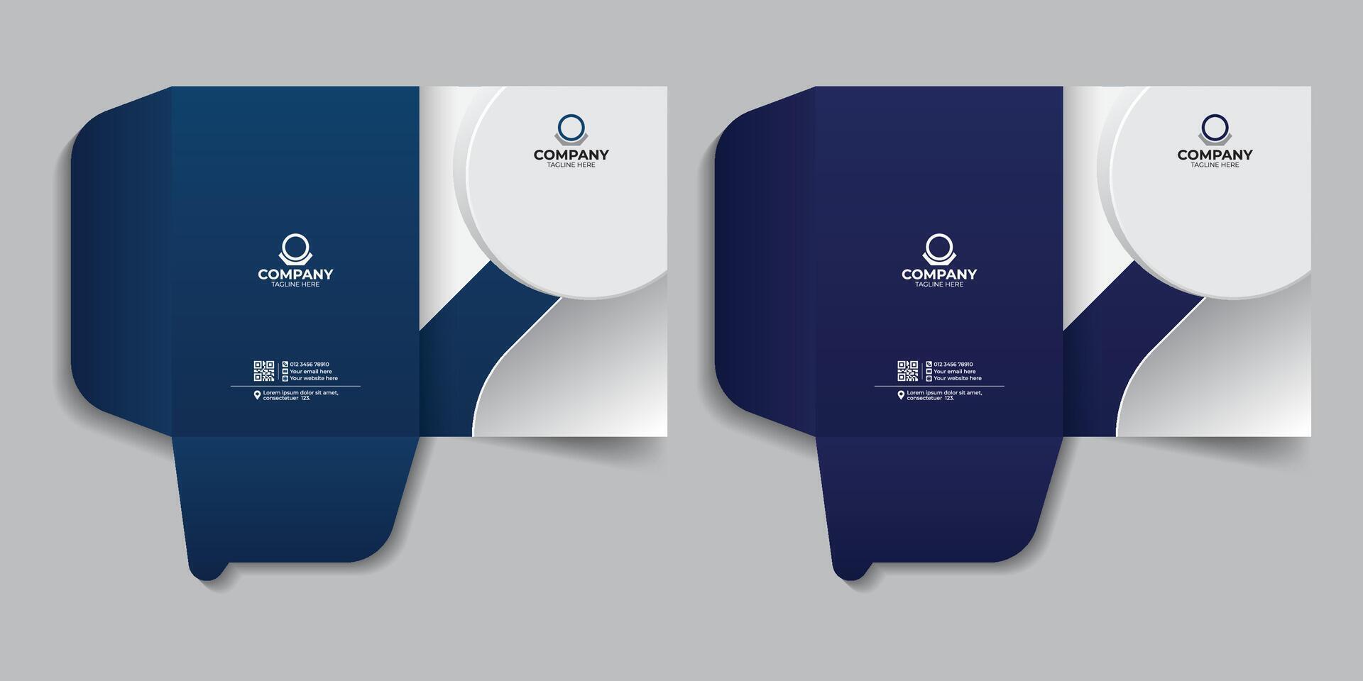 Branding stationery report cover template, file folder, folder design company presentation file folder design. vector