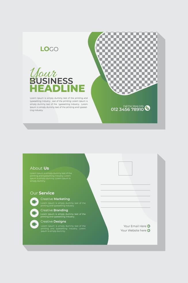 Creative modern corporate business postcard design template, business postcard template, professional postcard design for your business. Marketing postcard template vector