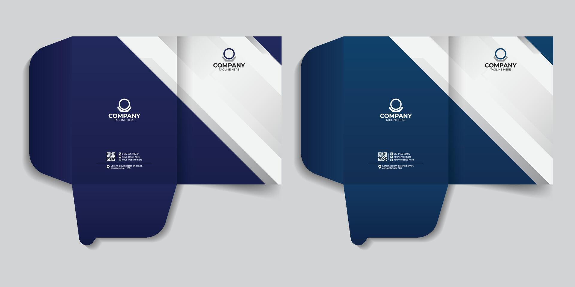 Business presentation folder template for corporate business, business document folder, report cover template with two gradient color. vector