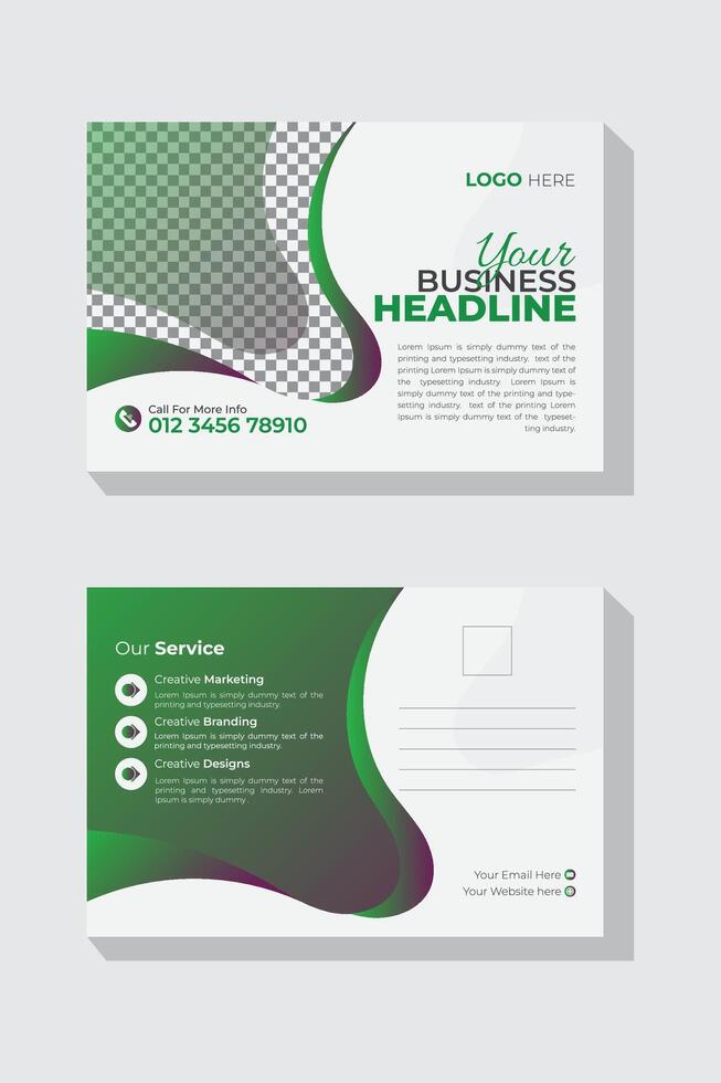 Business friendly and contemporary postcard template inventive, Marketing agency postcard template, marketing postcard, postcard flyer Template vector