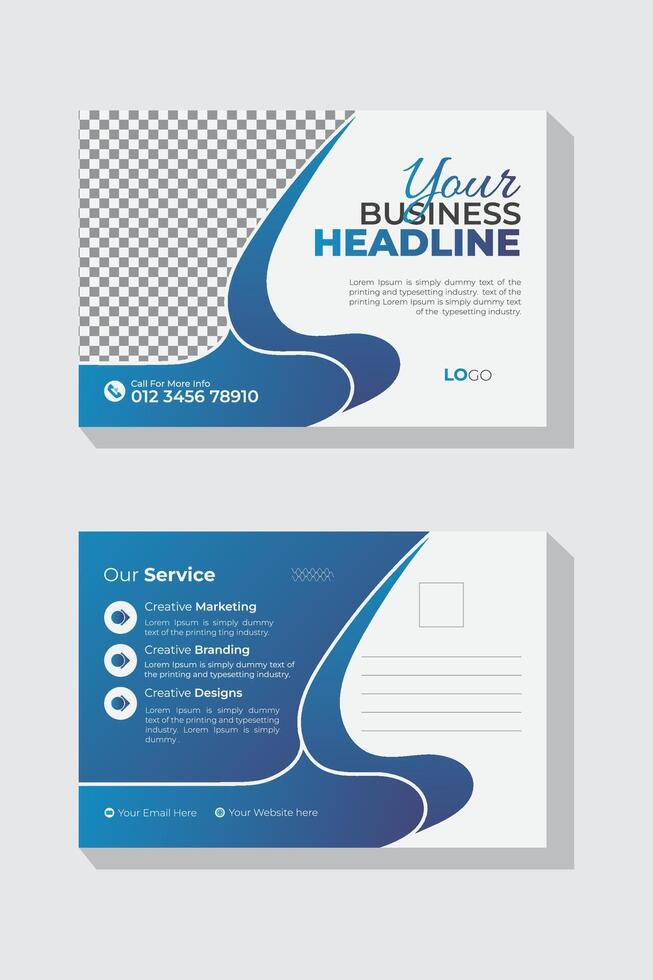Marketing agency postcard template, marketing postcard, postcard flyer Template vector