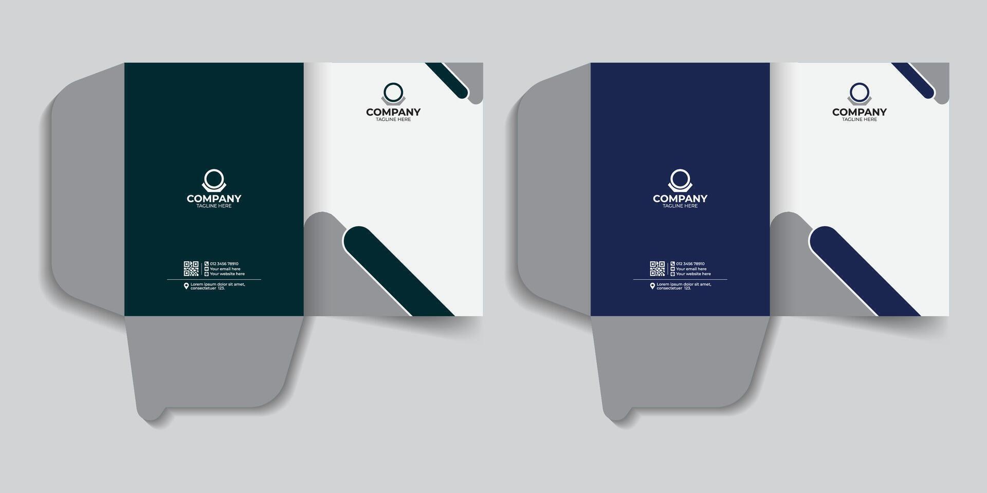 Creative Corporate Luxury Professional presentation document folder and report cover template, Creative file folder design for your business. Unique real estate file cases presentation folder design vector