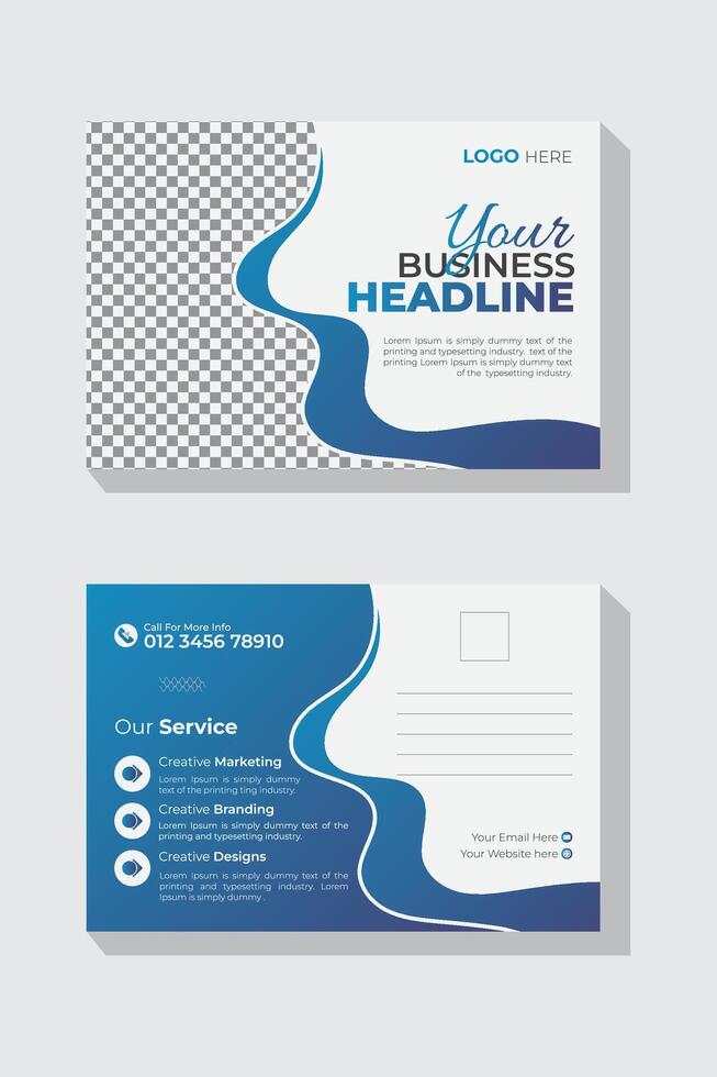 Marketing agency postcard template, marketing postcard, postcard flyer Template vector