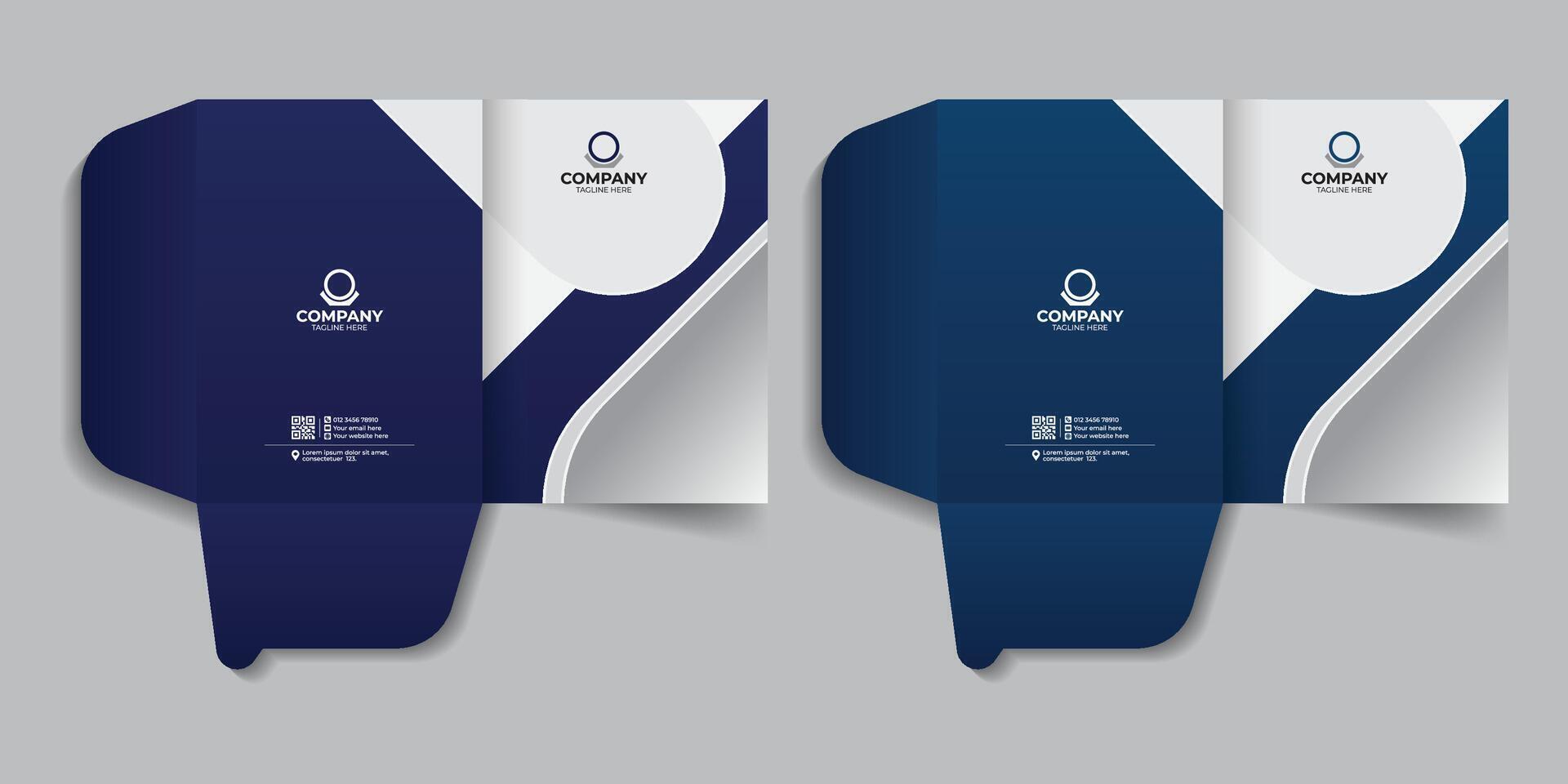 Branding stationery report cover template, file folder, folder design company presentation file folder design. vector