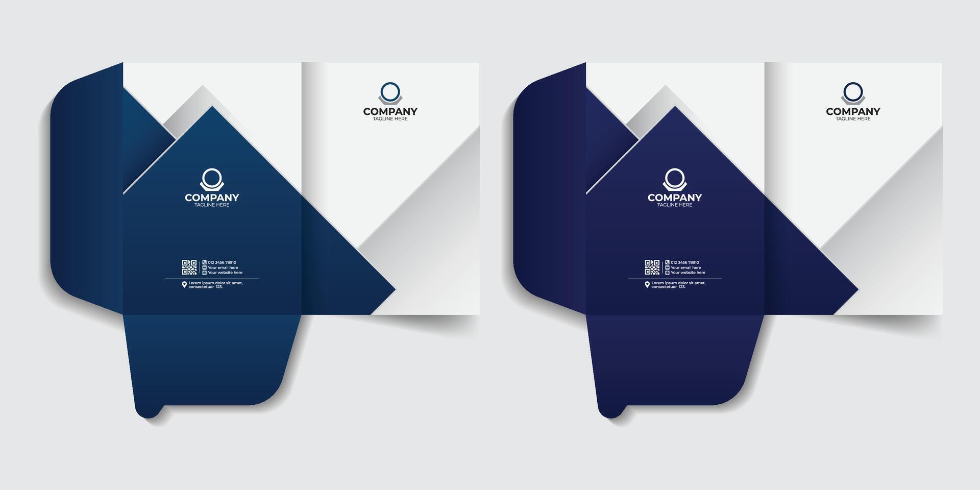 Modern corporate file folder template with digital elements, Minimal business stationery items, report cover template with two gradient color. vector