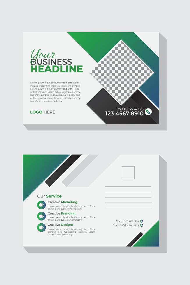 Corporate, creative and contemporary postcard template, corporate postcard, business postcard, professional postcard design for your business vector