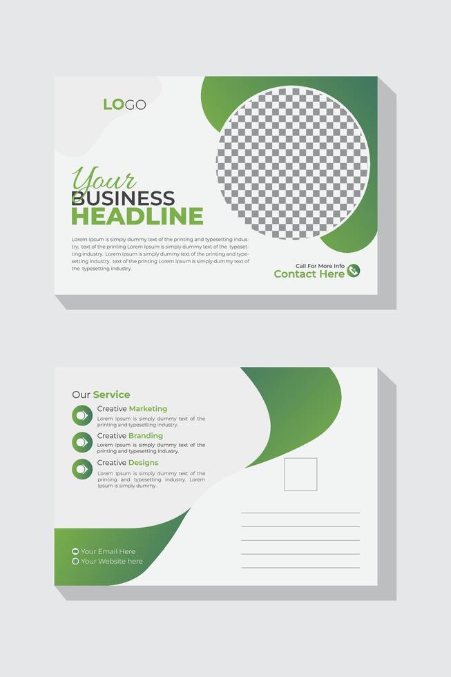 Corporate postcard, business postcard, professional postcard design for your business. Innovative and vibrant design for a double-sided postcard vector